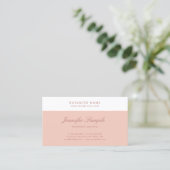 Elegantes, rosa weißes, modernes, einfaches Templa Visitenkarte (Stehend Vorderseite)