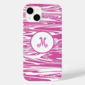 Elegantes rosa weißes Monogramm Stilvoll personali Case-Mate iPhone Hülle (Rückseite)