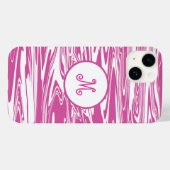 Elegantes rosa weißes Monogramm Stilvoll personali Case-Mate iPhone Hülle (Rückseite (Horizontal))