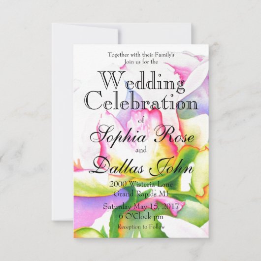 Elegantes, rosa, weißes Peelinggeflecht Einladung (Vorderseite)