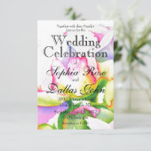 Elegantes, rosa, weißes Peelinggeflecht Einladung (Stehend Vorderseite)