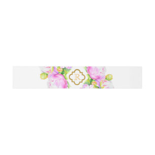 Elegantes, rosa, weißes Peelinggeflecht Einladungsbanderole