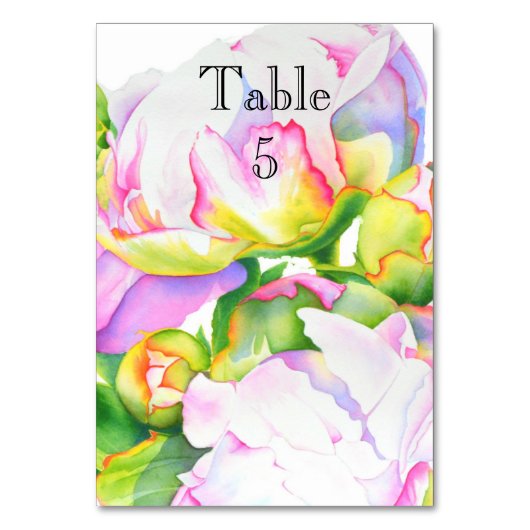 Elegantes, rosa, weißes Peelinggeflecht Tischnummer (Vorderseite)