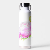 Elegantes, rosa, weißes Peelinggeflecht Trinkflasche (Vorne)