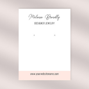 Elegantes rosa weißes Schmuckstück Ohrring Display Visitenkarte