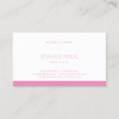 Elegantes rosa weißes Template Modernes Design Chi Visitenkarte (Rückseite)