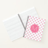 Elegantes, rosa, weißes, winziges Herzmuster Notizbuch (Innenseite)