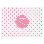 Elegantes, rosa, weißes, winziges Herzmuster Tischdecke (Vorderseite (Horizontal))