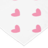 Elegantes, rosa, weißes, winziges Herzmuster Tischdecke (Schrägansicht)