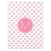 Elegantes, rosa, weißes, winziges Herzmuster Tischdecke (Vorderseite)