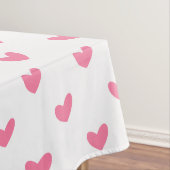Elegantes, rosa, weißes, winziges Herzmuster Tischdecke (Beispiel)