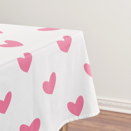 Elegantes, rosa, weißes, winziges Herzmuster Tischdecke (Beispiel)