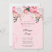 Elegantes Rosa White Peonies Brautparty Einladung (Vorderseite)