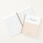 Elegantes Rosa White Script Swashes Heart Wedding Notizblock (Innenseite)