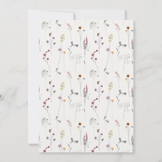 Elegantes rosa Wildblume Monogram Aquarell Wappen Save The Date (Rückseite)