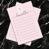 Elegantes Rosa & Women Face Line Art Monogramm Post-it Klebezettel