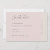 Elegantes Rosa WoodGrain Save the Date Hochzeit Einladung (Vorderseite)