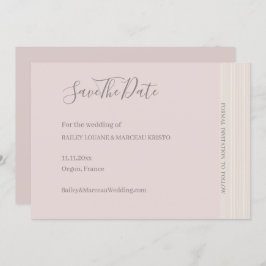 Elegantes Rosa WoodGrain Save the Date Hochzeit Einladung