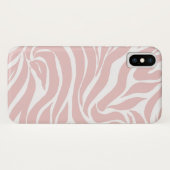 Elegantes Rosa Zebra Weißes Tier Print Case-Mate iPhone Hülle (Rückseite (Horizontal))