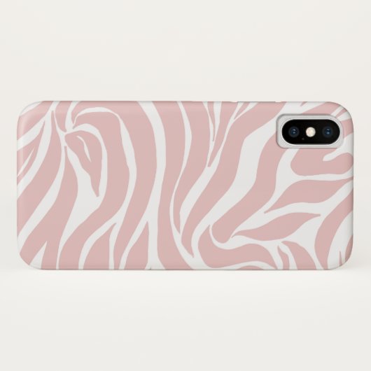 Elegantes Rosa Zebra Weißes Tier Print Case-Mate iPhone Hülle (Rückseite (Horizontal))