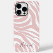Elegantes Rosa Zebra Weißes Tier Print Case-Mate iPhone Hülle (Rückseite)