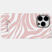 Elegantes Rosa Zebra Weißes Tier Print Case-Mate iPhone Hülle (Rückseite (Horizontal))
