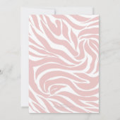 Elegantes Rosa Zebra Weißes Tier Print Einladung (Rückseite)