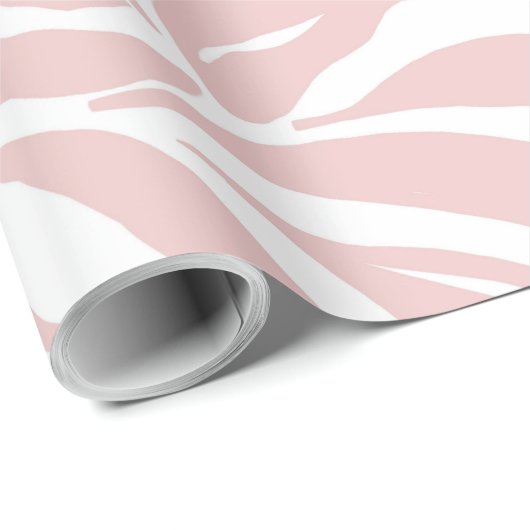 Elegantes Rosa Zebra Weißes Tier Print Geschenkpapier (Rolleneckpunkt)