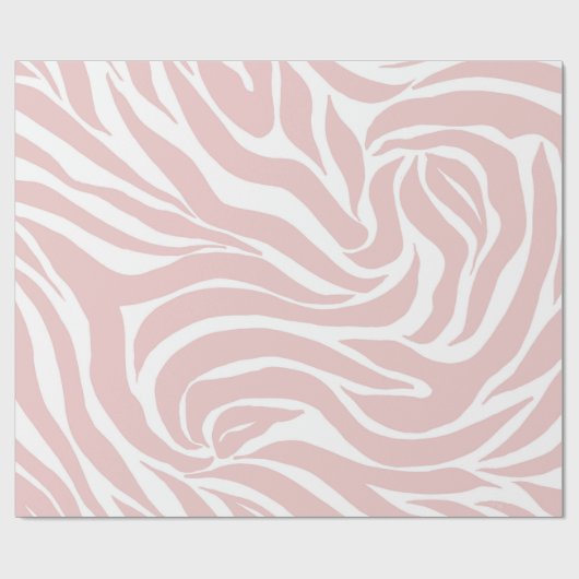 Elegantes Rosa Zebra Weißes Tier Print Geschenkpapier (Flach)