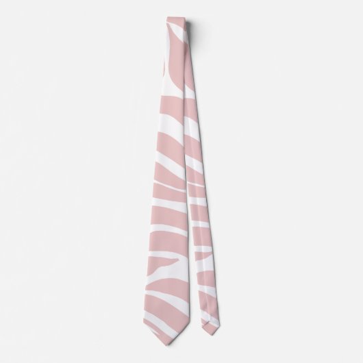 Elegantes Rosa Zebra Weißes Tier Print Krawatte (Vorderseite)