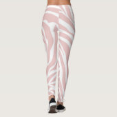 Elegantes Rosa Zebra Weißes Tier Print Leggings (Rückseite)