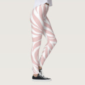 Elegantes Rosa Zebra Weißes Tier Print Leggings (Rechts)