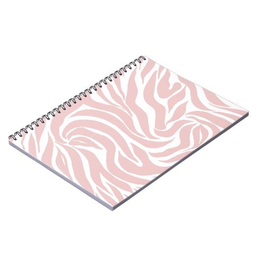Elegantes Rosa Zebra Weißes Tier Print Notizblock (Linke Seite)