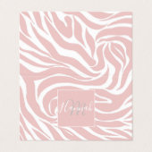 Elegantes Rosa Zebra Weißes Tier Print Visitenkarten (Außenseite Aufgefaltet)