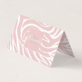 Elegantes Rosa Zebra Weißes Tier Print Visitenkarten (Vorderseite)