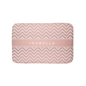 Elegantes rosa Zickzack Muster Girly Imitate Rose  Badematte (Vorderseite)