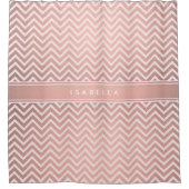 Elegantes rosa Zickzack Muster Girly Imitate Rose  Duschvorhang (Vorderseite)