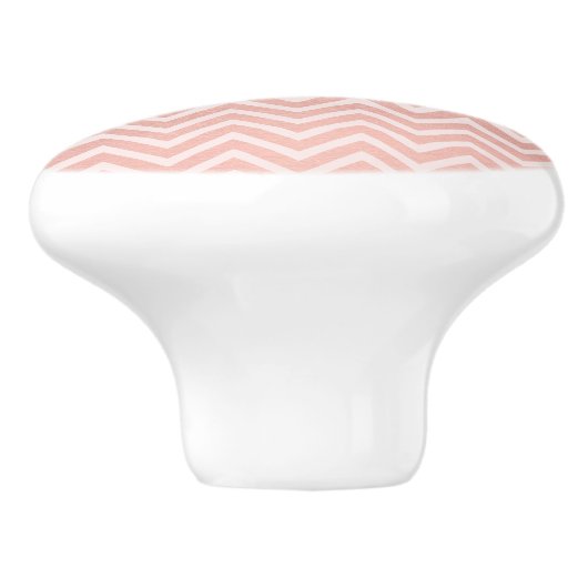 Elegantes rosa Zickzack Muster Girly Imitate Rose  Keramikknauf (Seitenansicht)