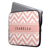 Elegantes rosa Zickzack Muster Girly Imitate Rose Laptopschutzhülle (Vorderseite Links)