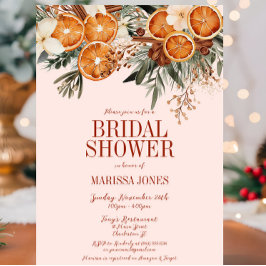 Elegantes rosa Zitrusfrüchte-Brautparty Einladung