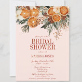 Elegantes rosa Zitrusfrüchte-Brautparty Einladung