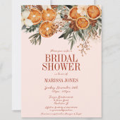 Elegantes rosa Zitrusfrüchte-Brautparty Einladung