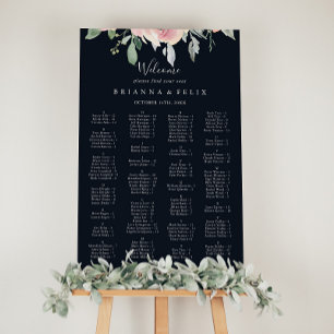 Elegantes rosafarbenes Alphabetisches Seekarte Poster