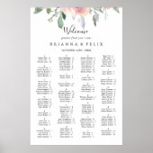 Elegantes rosafarbenes Alphabetisches Seekarte Poster (Vorne)