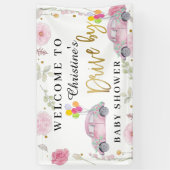 Elegantes rosafarbenes Blumenlaufwerk mit Babydusc Banner (Vertikal)