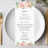 Elegantes, rosafarbenes Blumenmenü Programm