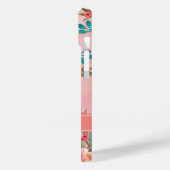 Elegantes rosafarbenes Blumenmuster Case-Mate iPhone Hülle (Rückseite / Links)