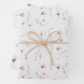 Elegantes rosafarbenes Blumenmuster Geschenkpapier Set (Beispiel)