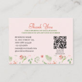 Elegantes rosafarbenes Blumenmuster Rabattkarte (Rückseite)