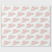 Elegantes, rosafarbenes Blumenzettel für Rose Geschenkpapier (Flach)